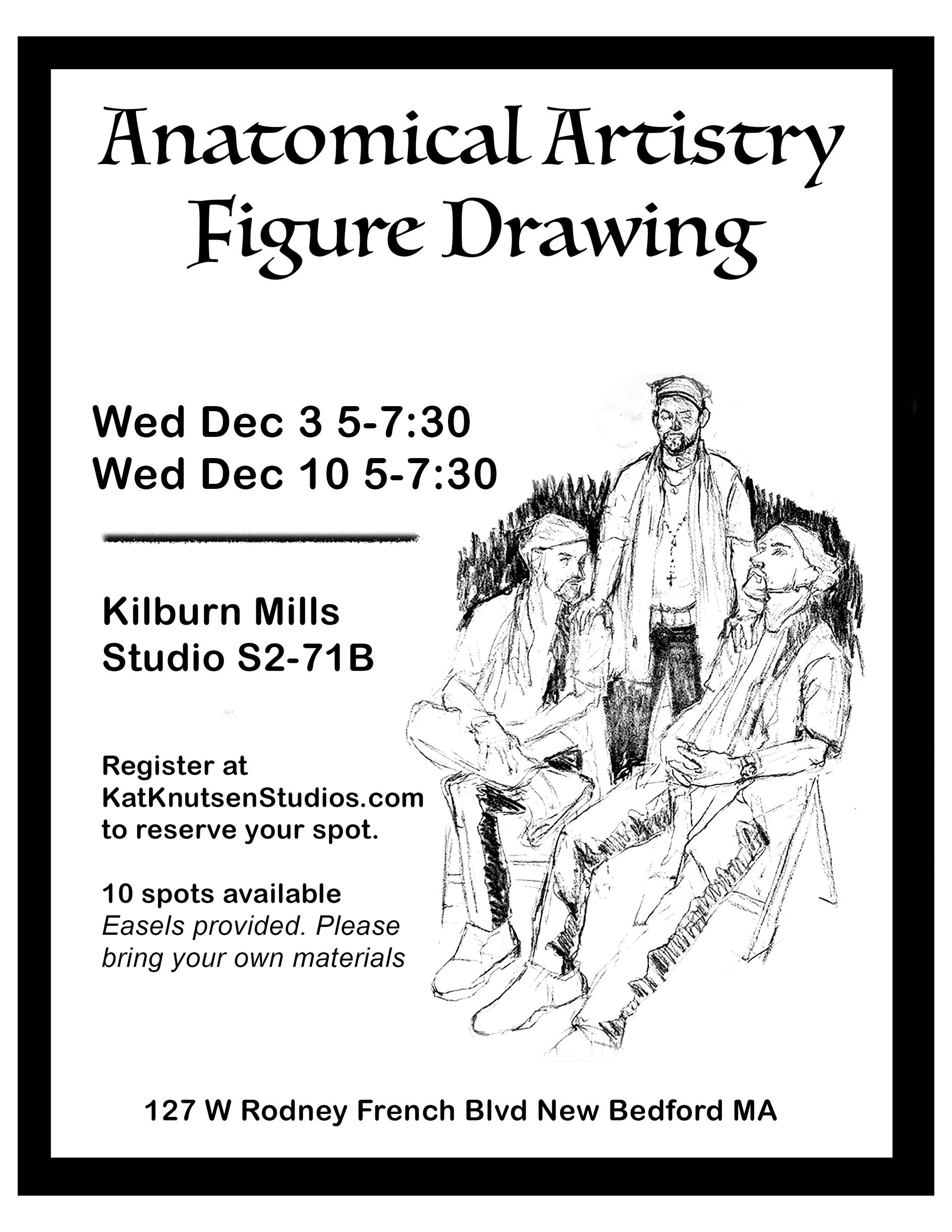 Anatomical Artistry December schedule