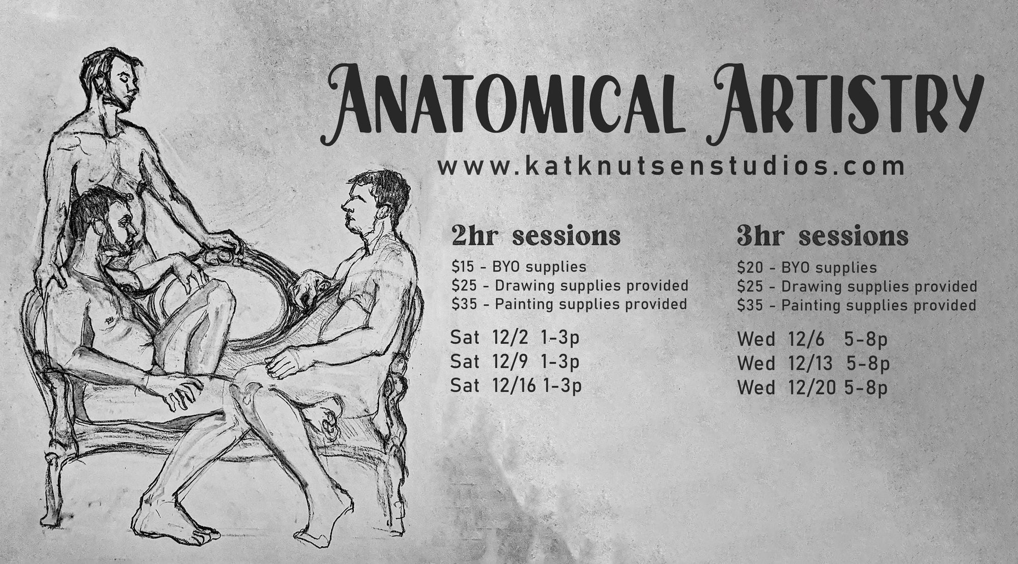 Anatomical Artistry - December 2023 Schedule